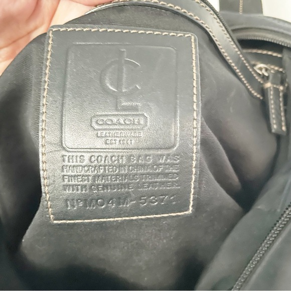 COACH Tote Bag Unisex Nylon/Genuine Leather Black 2-Way Shoulder/Top Handle - Picture 11 of 12